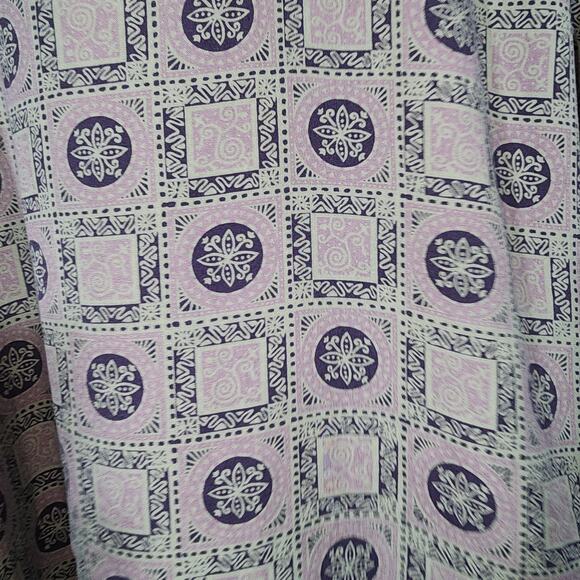 VISITOR sz Xl gray/ lavender short sleeve button front casual shirrt - Picture 5 of 5
